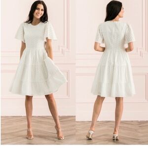 Rachel Parcell White Eyelet Dress Size M